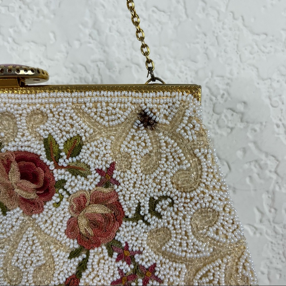 French VTG Beaded Victorian Filigree Clutch Bag - Picture 5 of 10